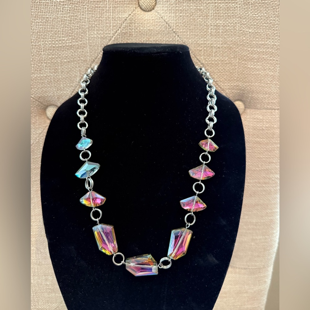 Elegant Silver and Multicolor Necklace
